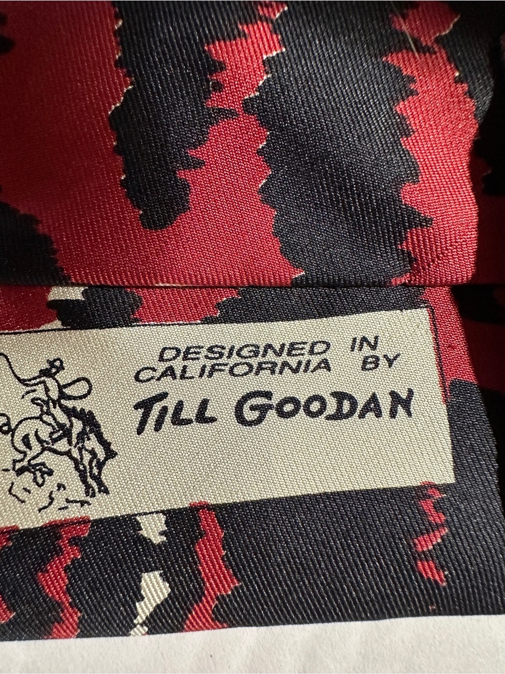 Vintage Till Goodan Michael Jacob’s Cowboy Western Silk Tie Made USA 55x4 - Picture 7 of 10